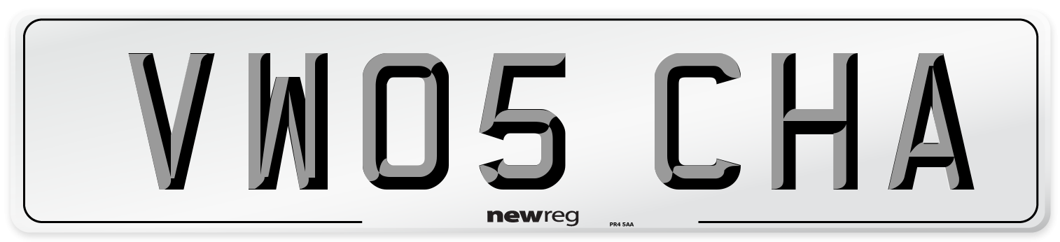 VW05 CHA Front Number Plate