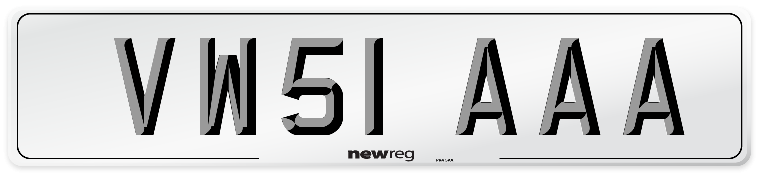 VW51 AAA Front Number Plate
