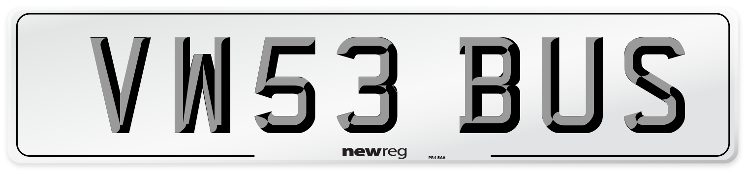 VW53 BUS Front Number Plate