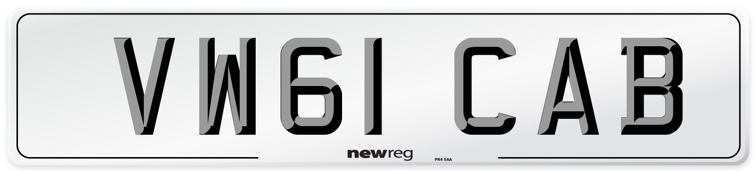 VW61 CAB Front Number Plate