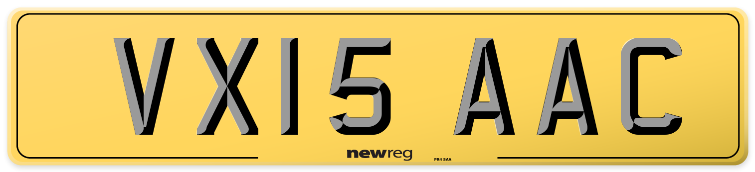 VX15 AAC Rear Number Plate