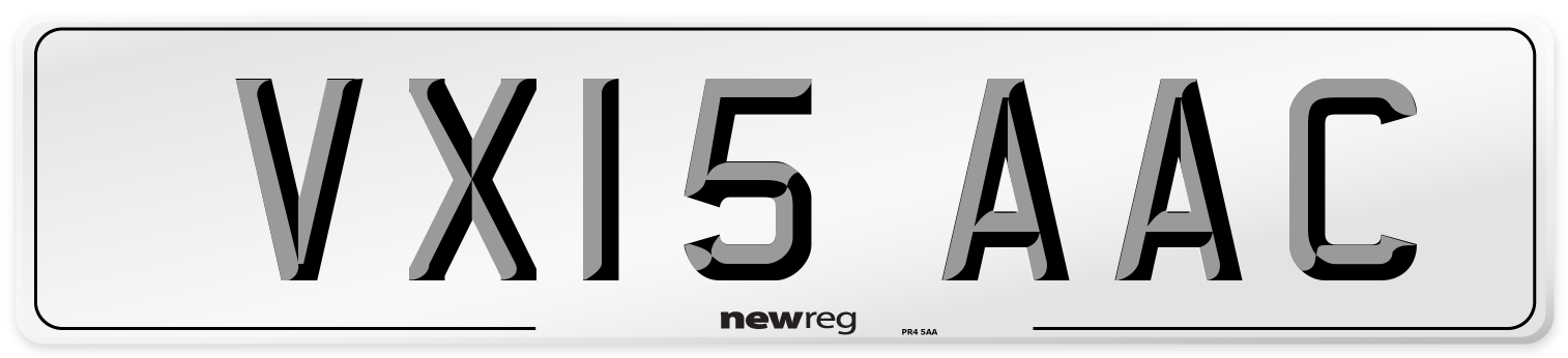 VX15 AAC Front Number Plate