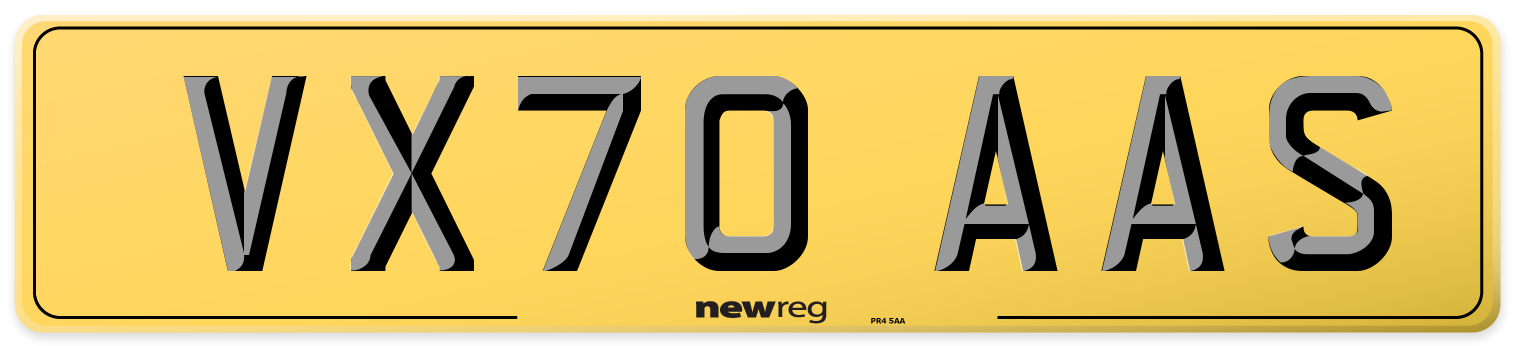 VX70 AAS Rear Number Plate