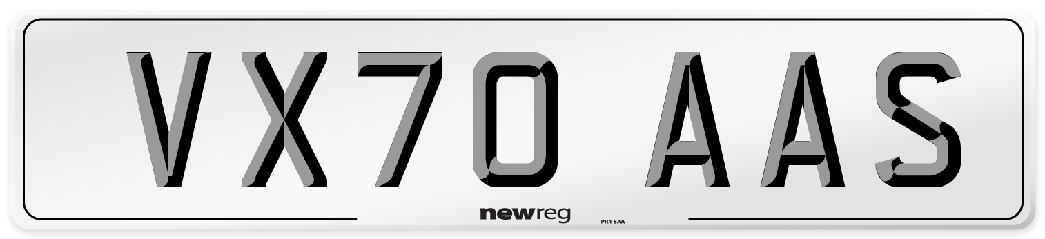 VX70 AAS Front Number Plate