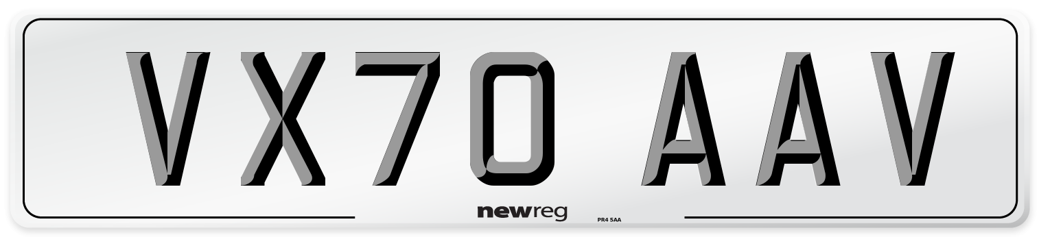VX70 AAV Front Number Plate