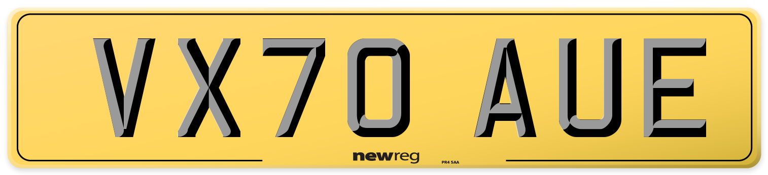VX70 AUE Rear Number Plate