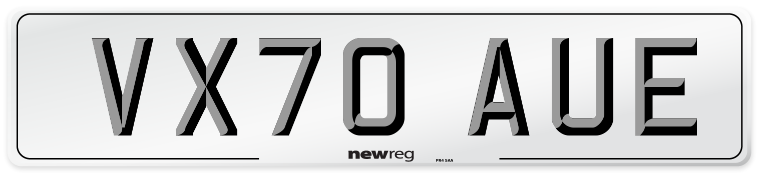 VX70 AUE Front Number Plate