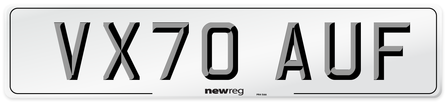 VX70 AUF Front Number Plate
