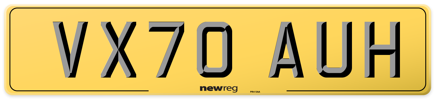 VX70 AUH Rear Number Plate