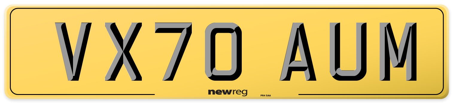 VX70 AUM Rear Number Plate