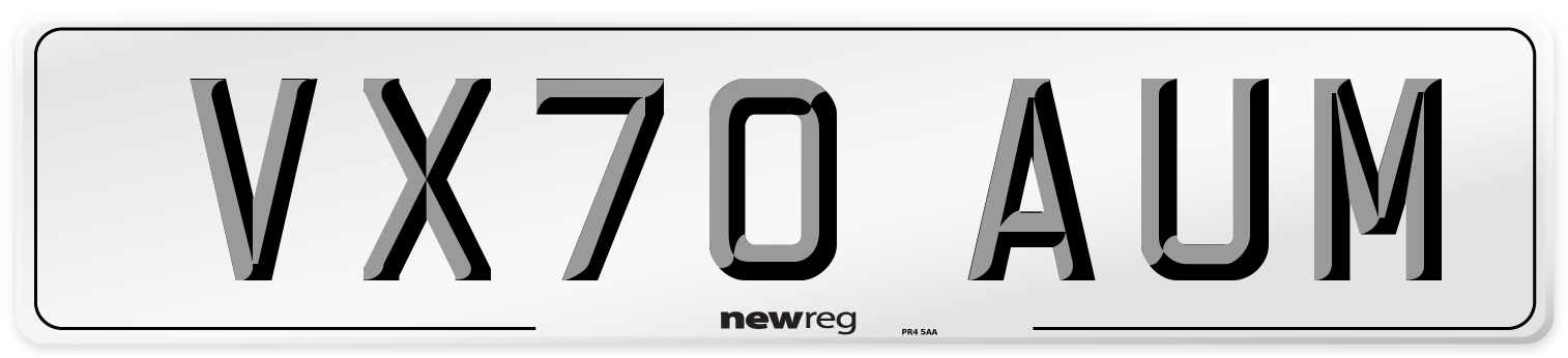 VX70 AUM Front Number Plate