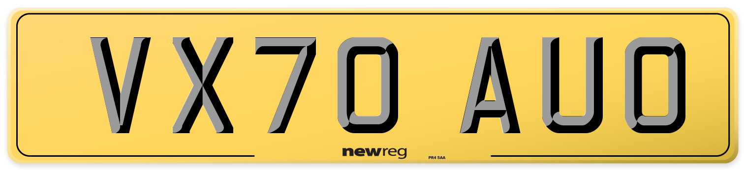 VX70 AUO Rear Number Plate