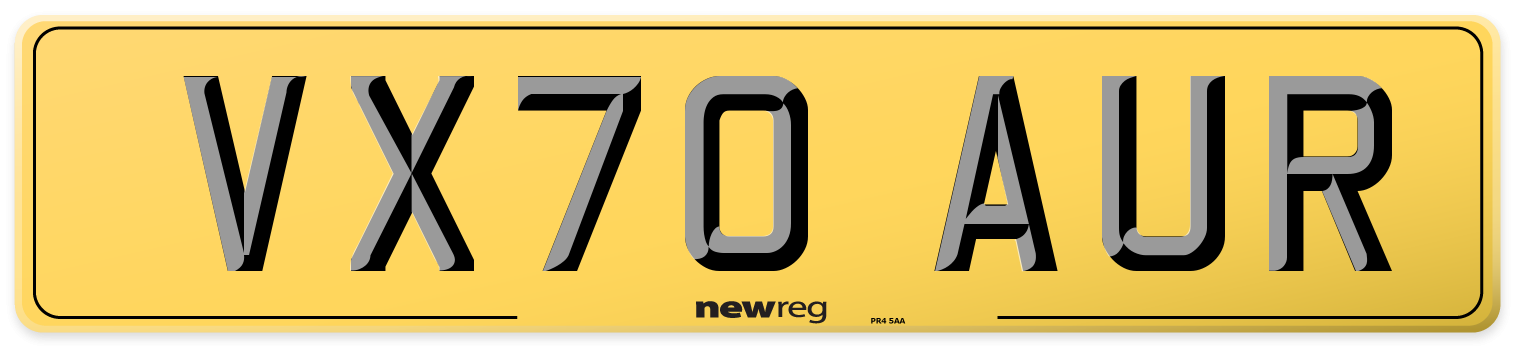 VX70 AUR Rear Number Plate