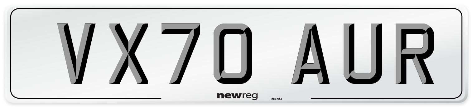 VX70 AUR Front Number Plate