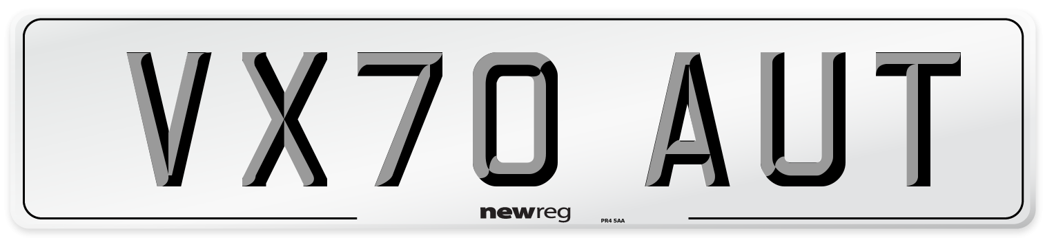 VX70 AUT Front Number Plate