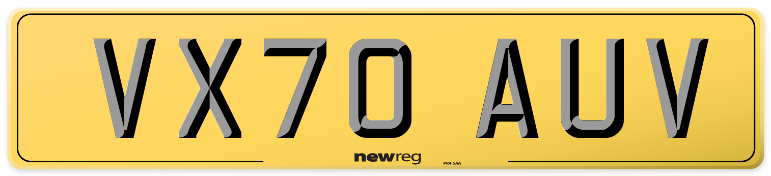 VX70 AUV Rear Number Plate