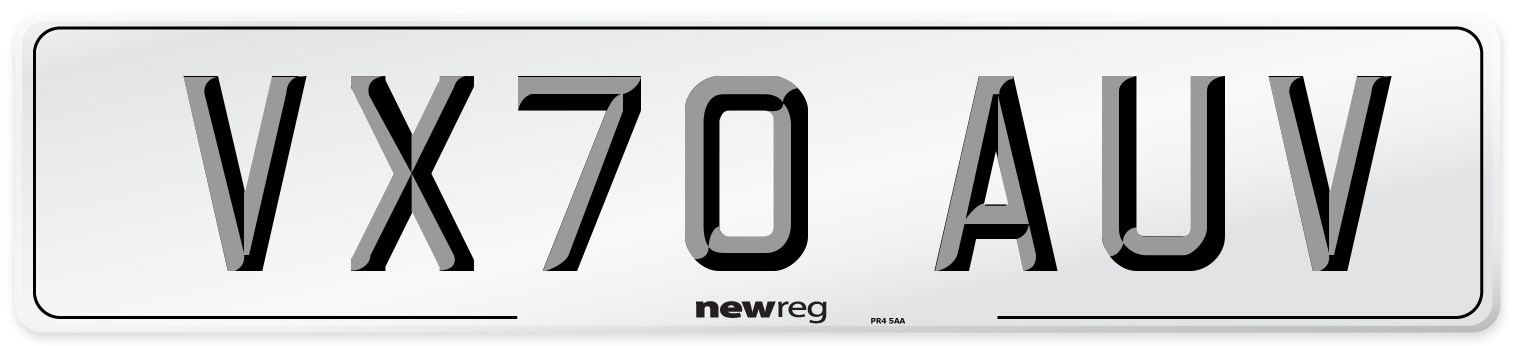 VX70 AUV Front Number Plate