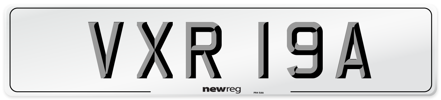 VXR 19A Front Number Plate