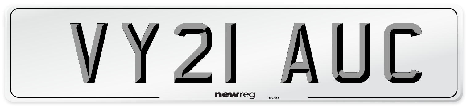 VY21 AUC Front Number Plate