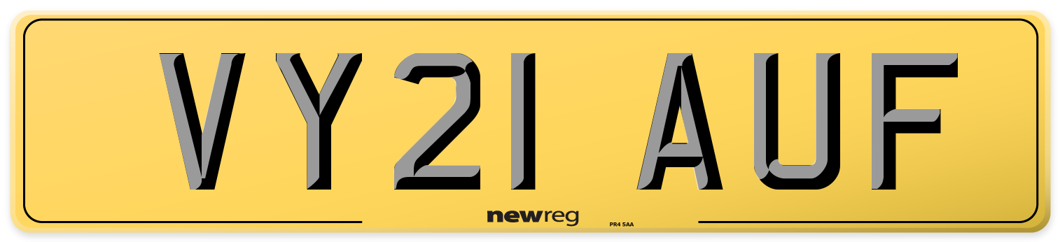 VY21 AUF Rear Number Plate