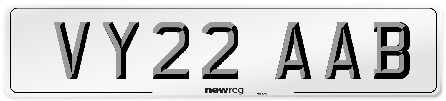 VY22 AAB Front Number Plate