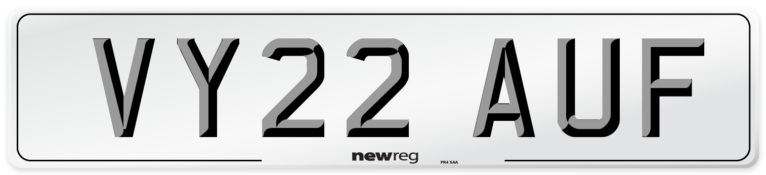 VY22 AUF Front Number Plate