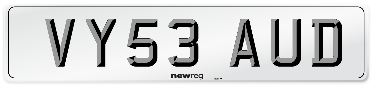 VY53 AUD Front Number Plate