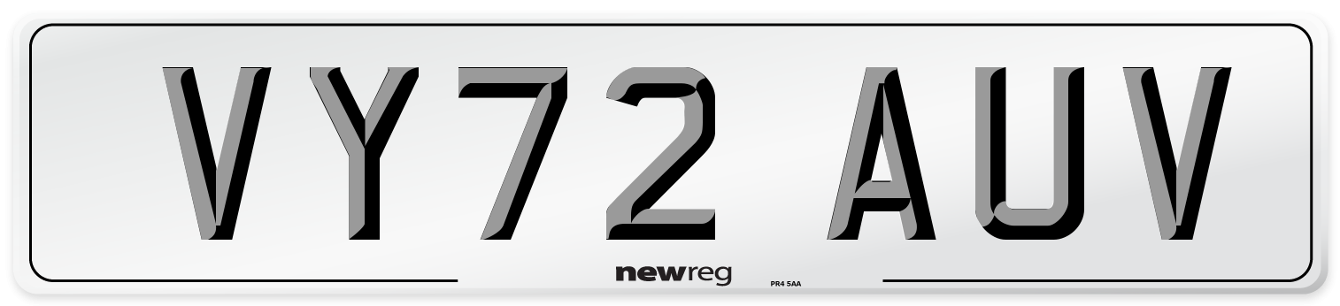 VY72 AUV Front Number Plate