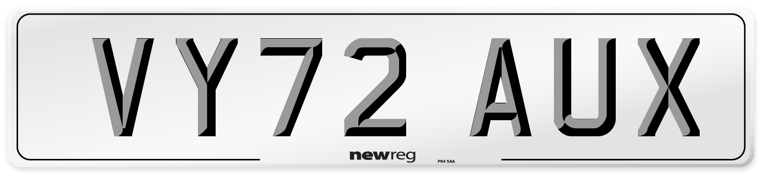 VY72 AUX Front Number Plate