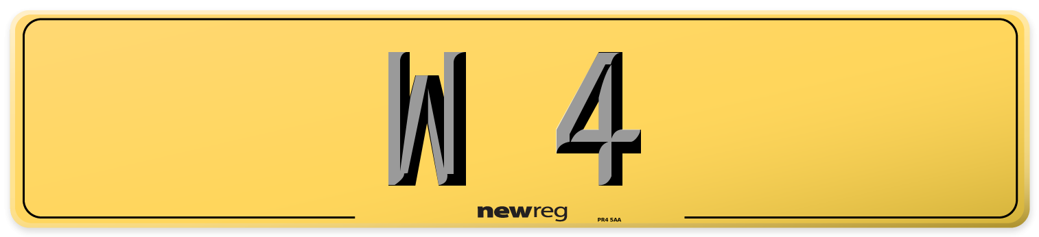 W 4 Rear Number Plate