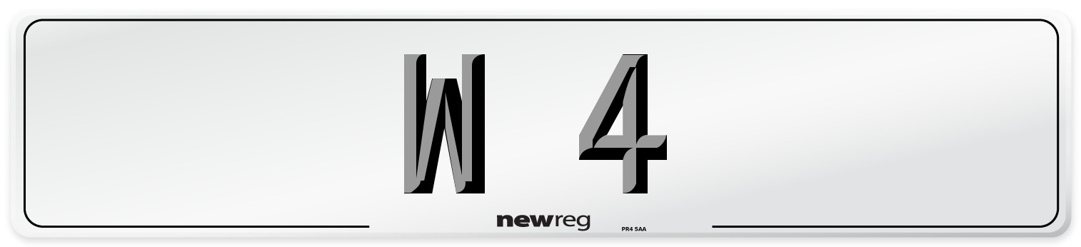 W 4 Front Number Plate