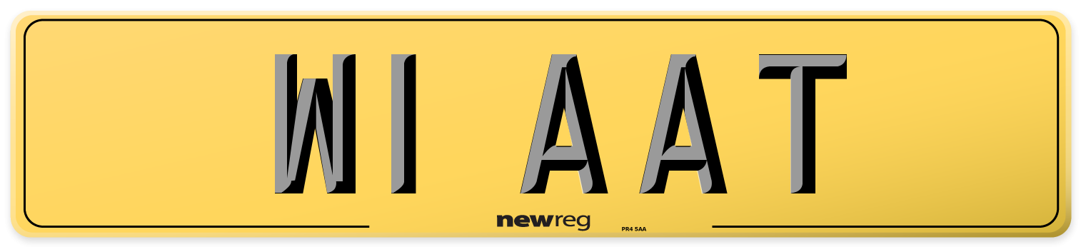 W1 AAT Rear Number Plate