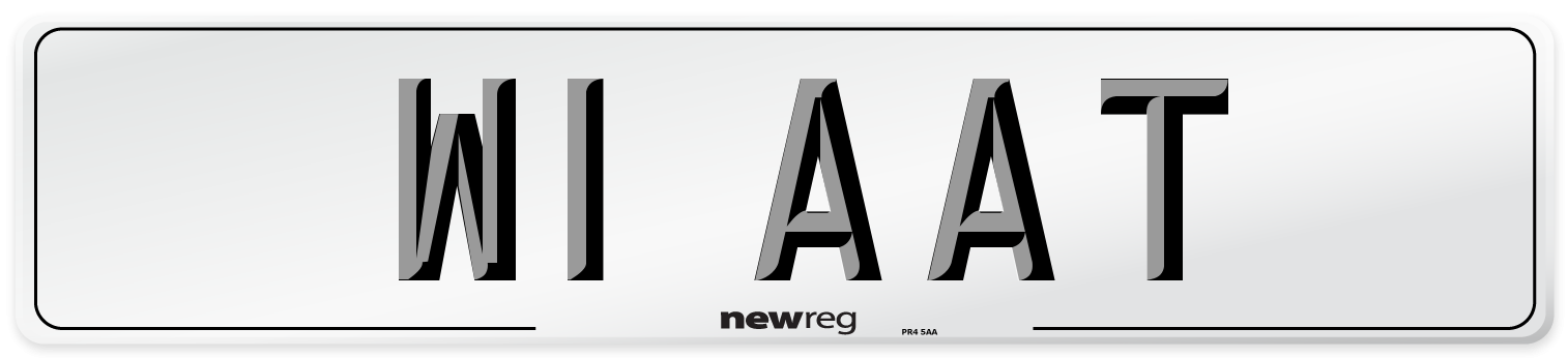 W1 AAT Front Number Plate
