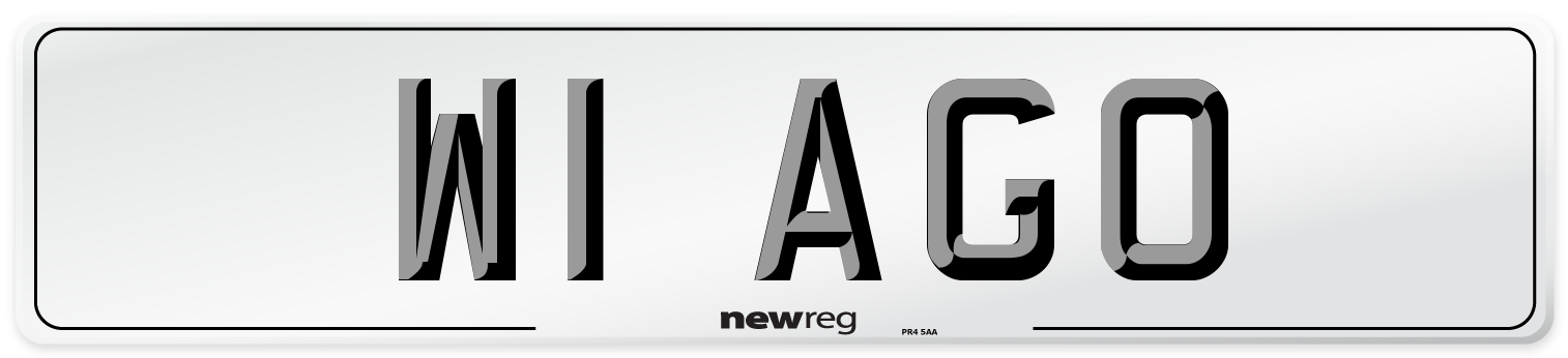 W1 AGO Front Number Plate