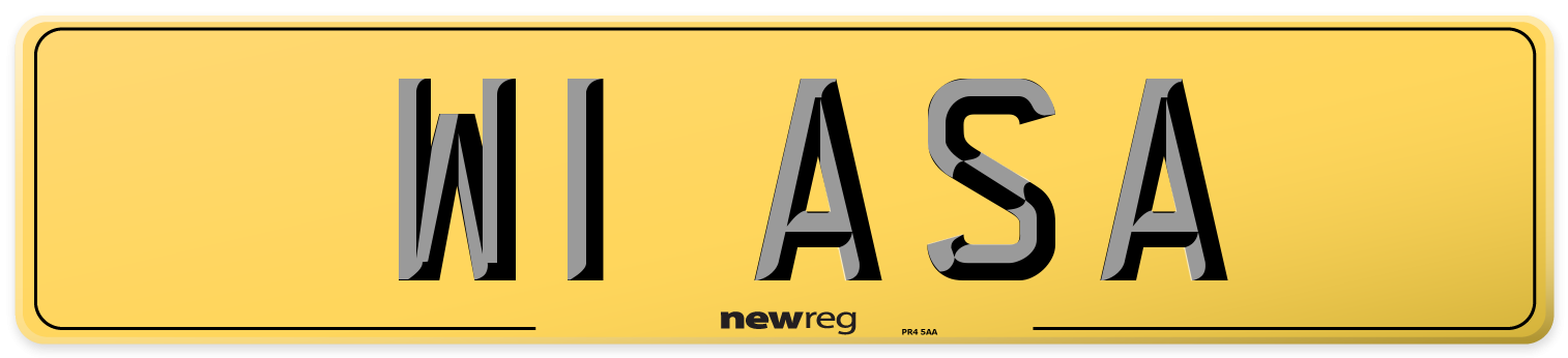 W1 ASA Rear Number Plate