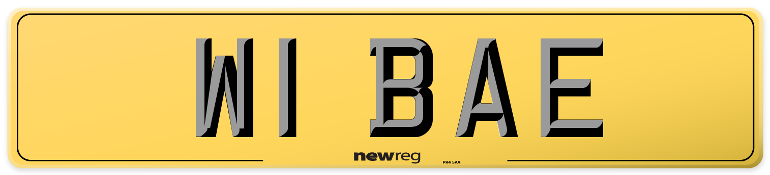 W1 BAE Rear Number Plate
