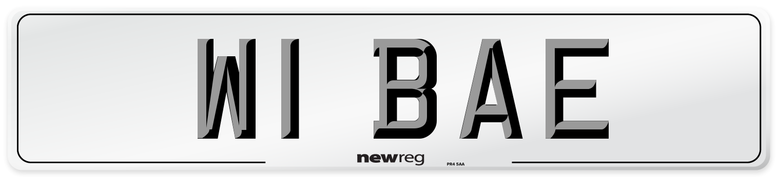 W1 BAE Front Number Plate