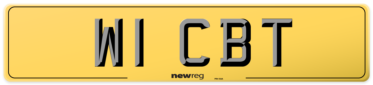 W1 CBT Rear Number Plate