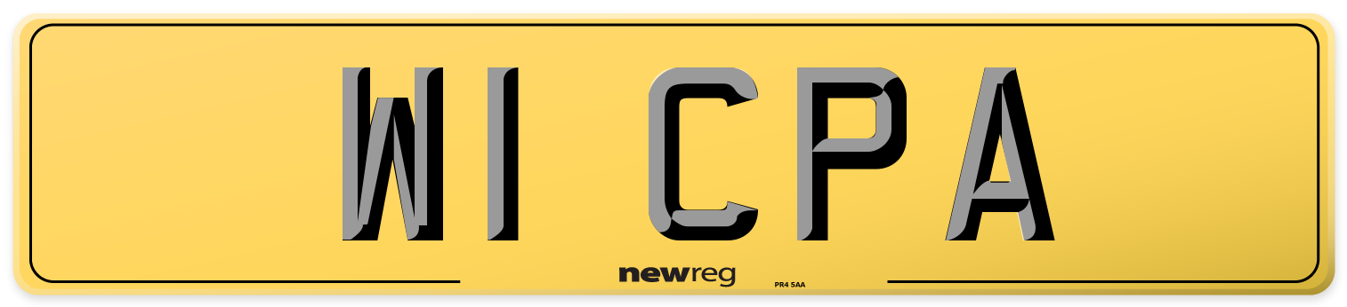 W1 CPA Rear Number Plate
