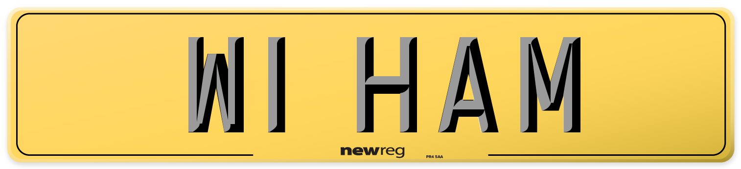 W1 HAM Rear Number Plate