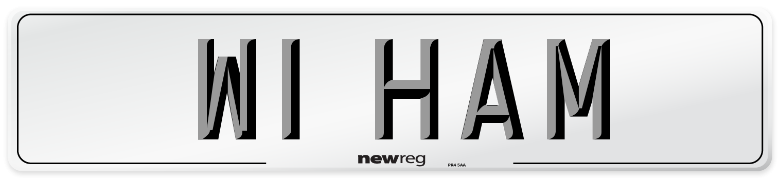 W1 HAM Front Number Plate