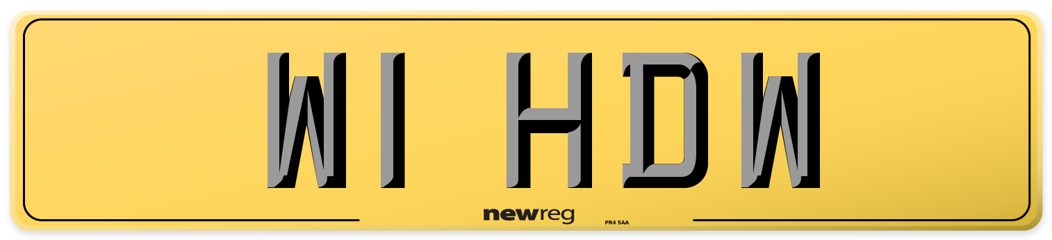 W1 HDW Rear Number Plate