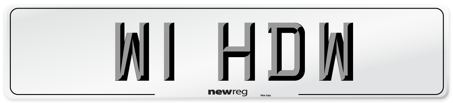 W1 HDW Front Number Plate