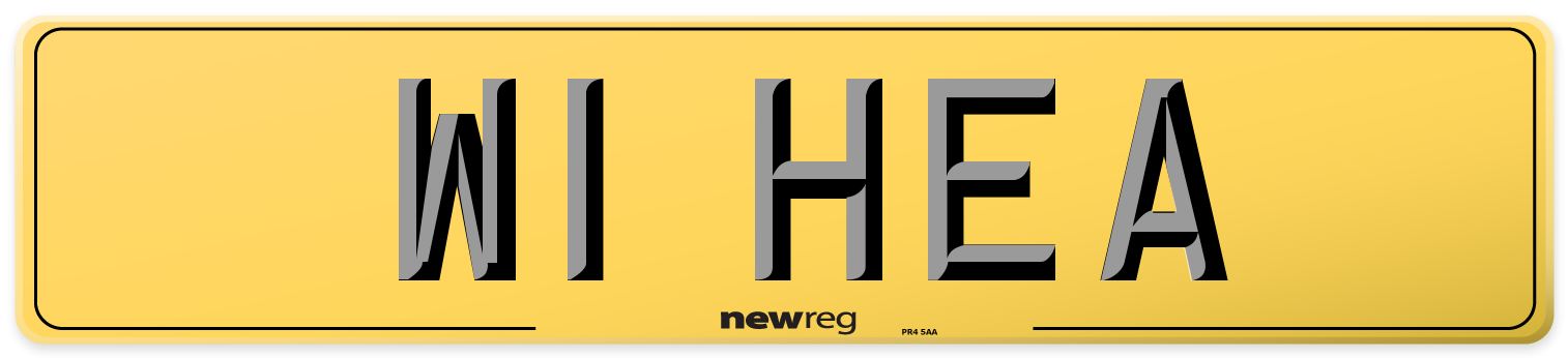 W1 HEA Rear Number Plate