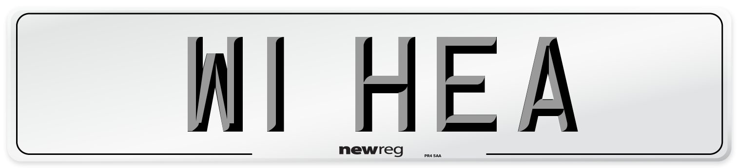W1 HEA Front Number Plate