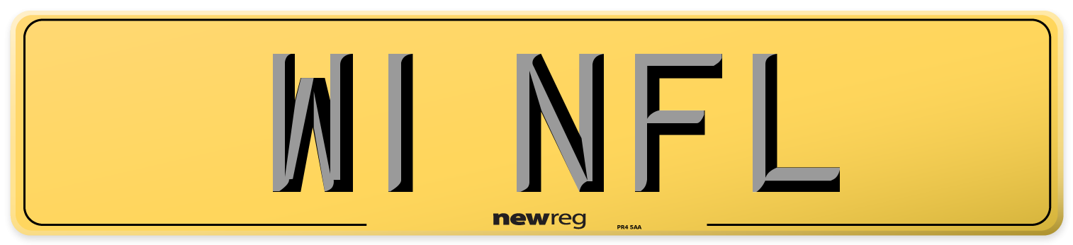 W1 NFL Rear Number Plate