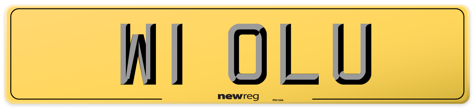 W1 OLU Rear Number Plate