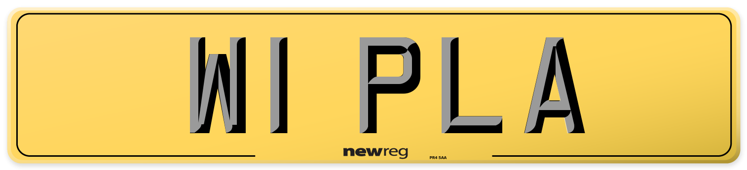 W1 PLA Rear Number Plate