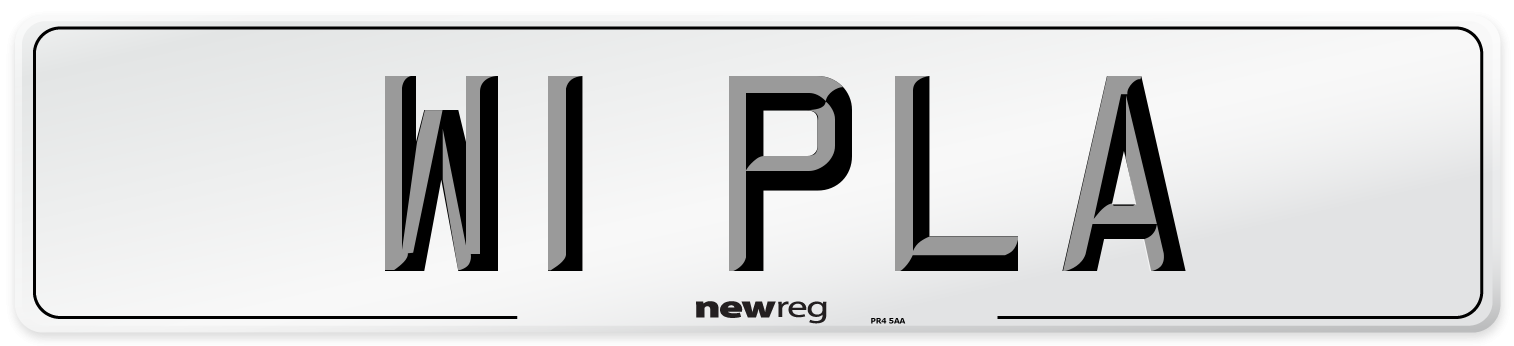 W1 PLA Front Number Plate