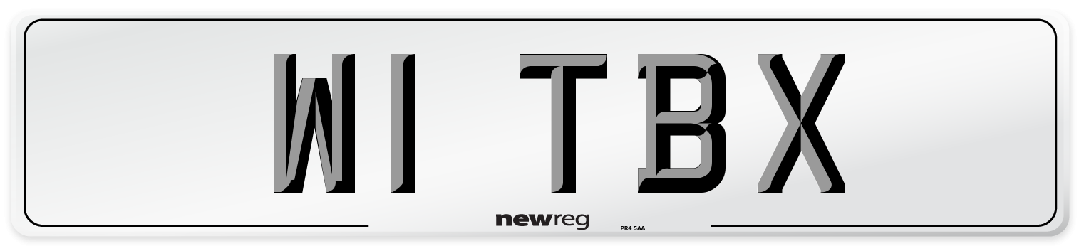 W1 TBX Front Number Plate
